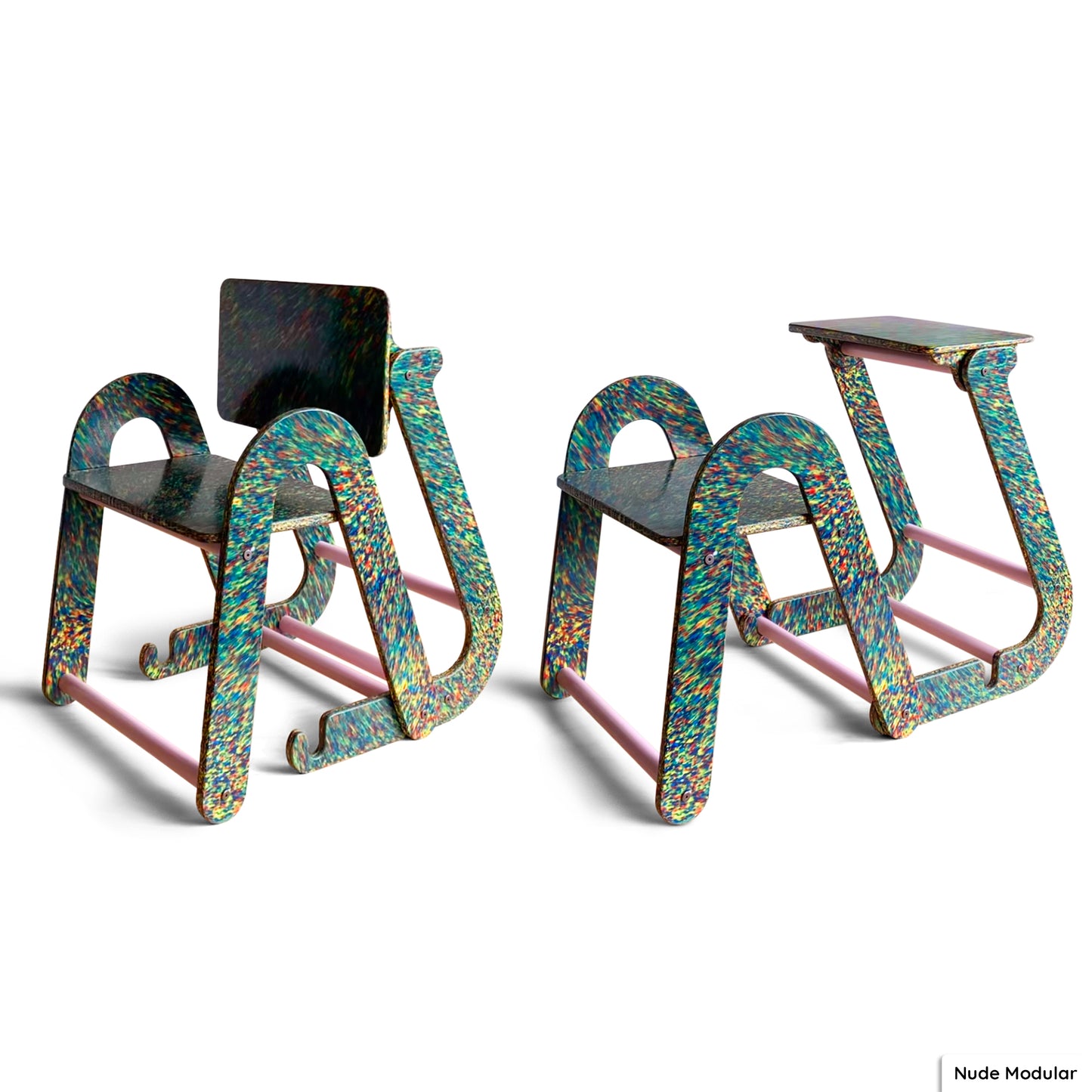 Chair made from recycled plastic | Stool convertible desk