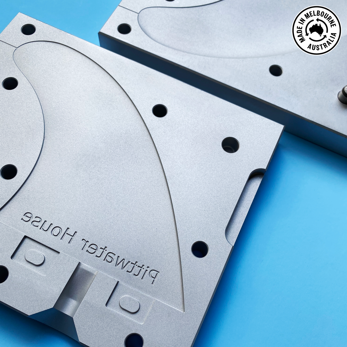 Surfboard fin mould for use with plastic recycling machinery