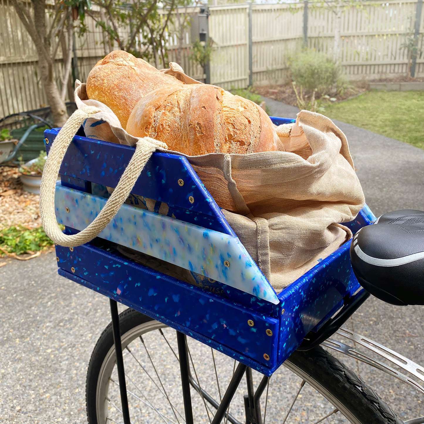 Precious Plastic Melbourne: Recycled, sustainable bike crate / basket