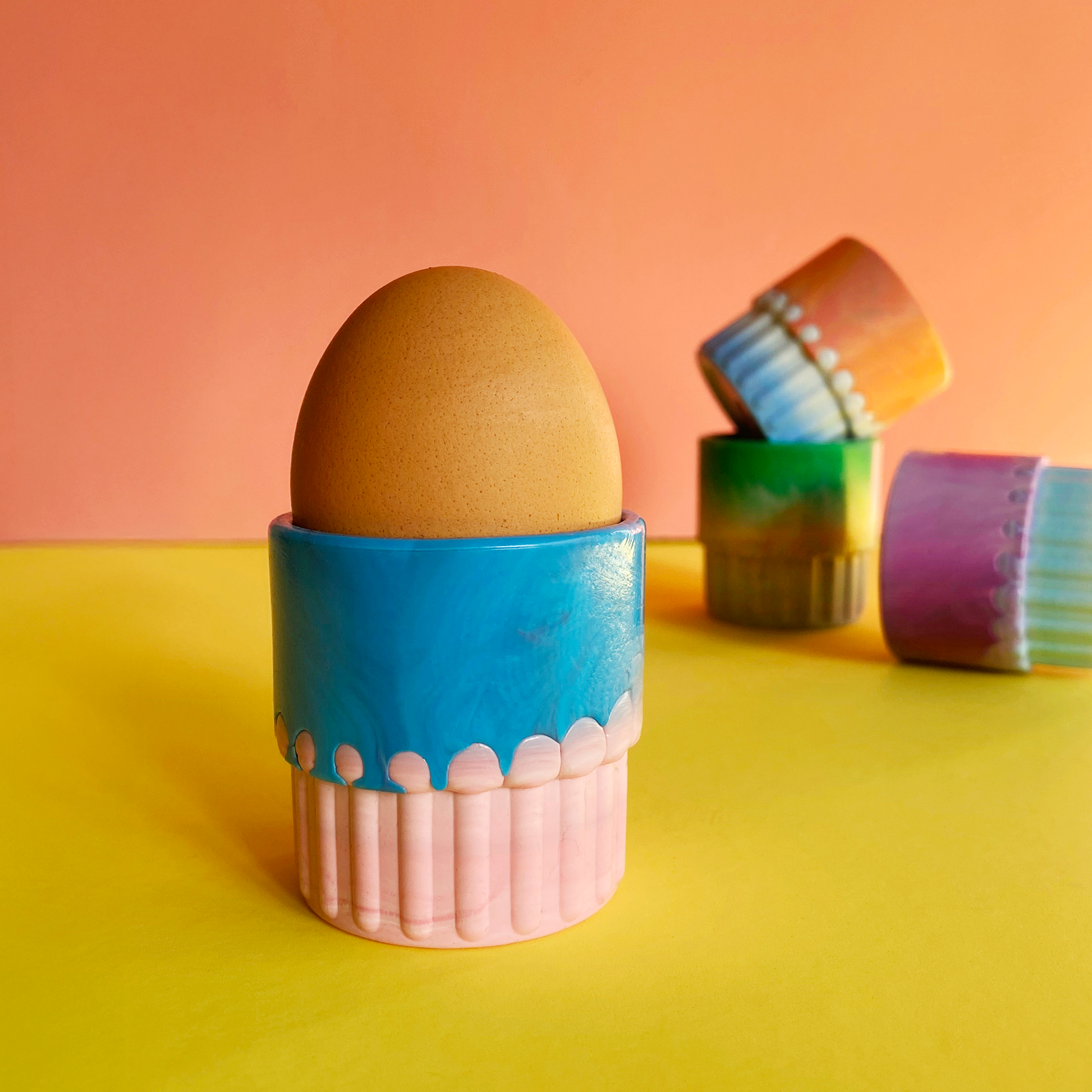 Recycled precious plastic egg cups