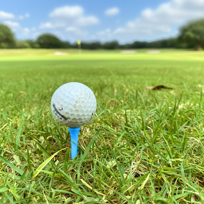 Golf tee made from recycled plastic 