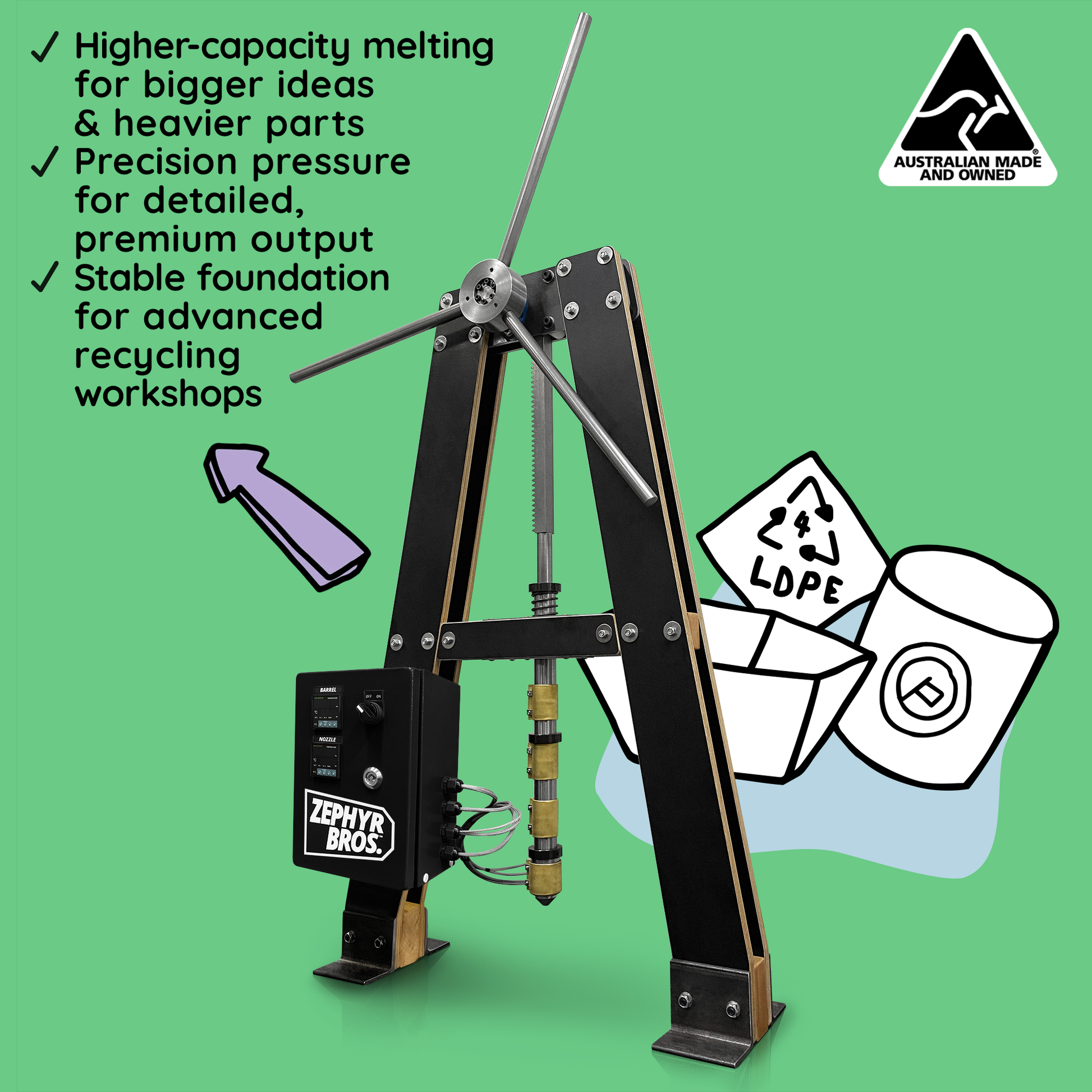 Made In Australia: Injection Mould machine for plastic recycling | Precious Plastic Melbourne