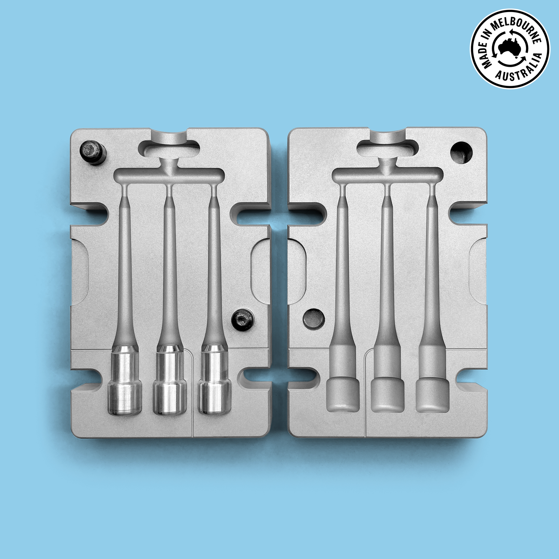 Golf tee product mould for plastic recycling