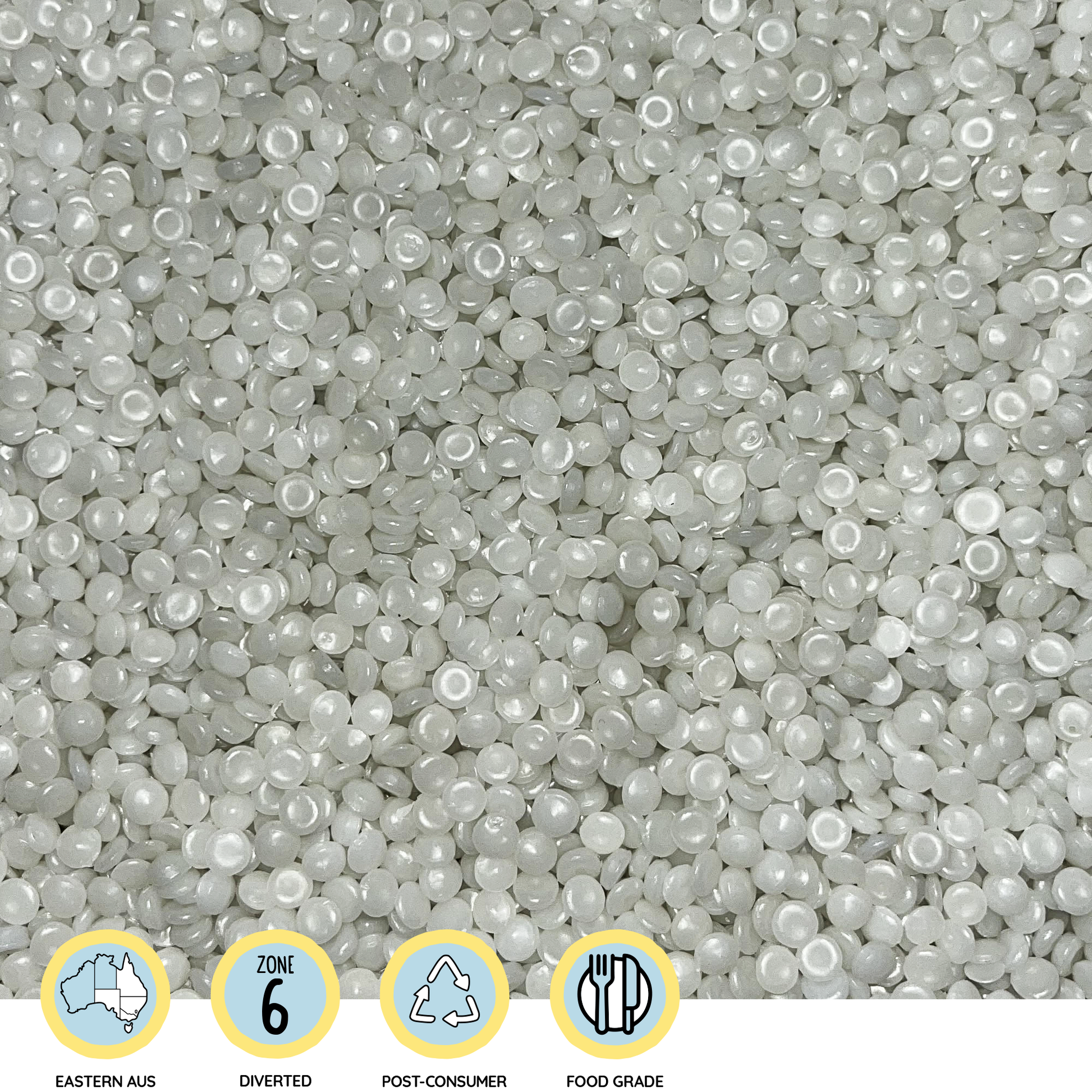 Food grade / contact safe recycled plastic pellets | HDPE post-consumer resin