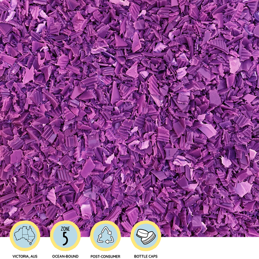100% reclaimed purple plastic. Shred & granules | Precious Plastic Melbourne